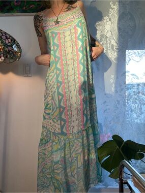 Vibrant and Flowy Multicoloured Maxi Dress